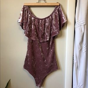 Velvet Flounce Bodysuit